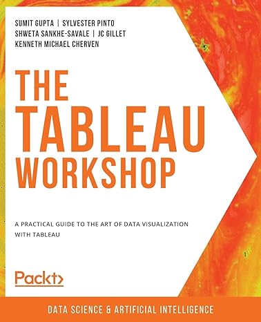 the tableau workshop a practical guide to the art of data visualization with tableau 1st edition sumit gupta