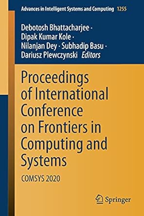 proceedings of international conference on frontiers in computing and systems comsys 2020 1st edition