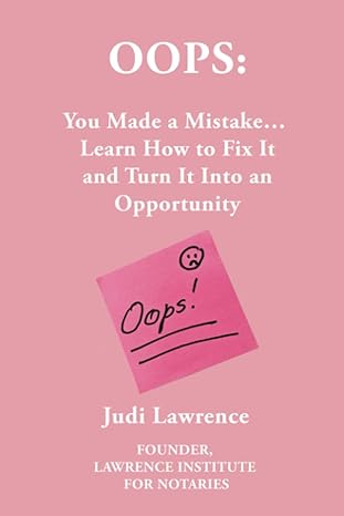 oops you made a mistake learn how to fix it and turn it into an opportunity 1st edition judi lawrence