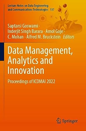 data management analytics and innovation proceedings of icdmai 2022 1st edition saptarsi goswami ,inderjit