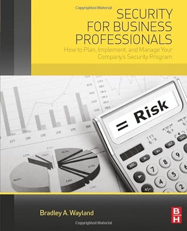 security for business professionals how to plan implement and manage your company s security program 1st