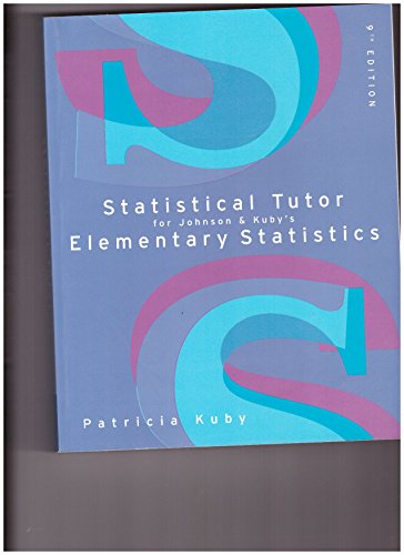 statistical tutor elementary statistics 9th edition patricia kuby 0534399169, 9780534399160
