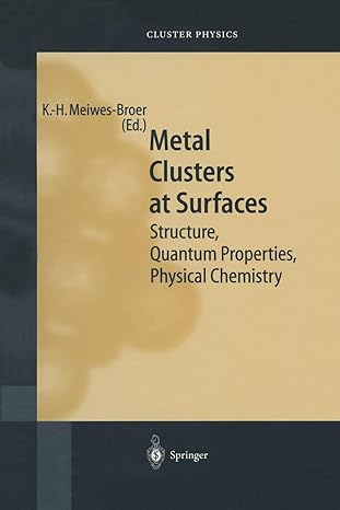 metal clusters at surfaces structure quantum properties physical chemistry 1st edition karl heinz meiwes