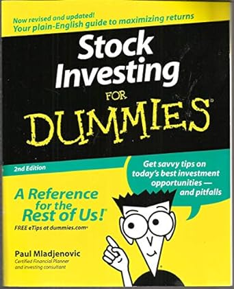 stock investing for dummies 2nd edition paul mladjenovic 0764599038, 978-0764599033