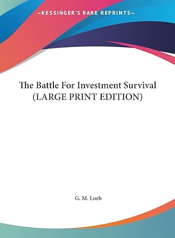 the battle for investment survival 1st edition g m loeb 1169941591, 978-1169941595