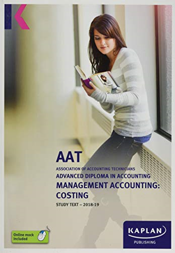 management accounting costing study text 2018 19 1st edition kaplan publishing 9781787402669