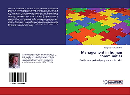 management in human communities family state political party trade union club 1st edition butkus, fabijonas