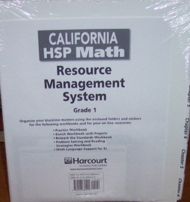 harcourt school publishers math california resource management system grade 1 1st edition harcourt school