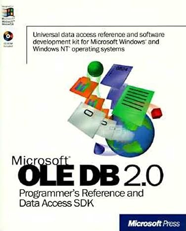 microsoft ole db 2.0 programmers reference and data access sdk 1st edition microsoft corporation 0735605904,