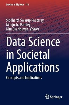 data science in societal applications concepts and implications 1st edition siddharth swarup rautaray