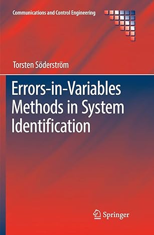 errors in variables methods in system identification 1st edition torsten soderstrom 3030091252, 978-3030091255