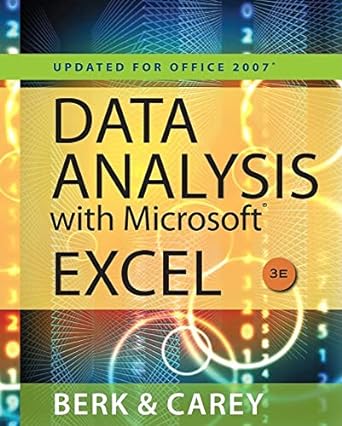 data analysis with microsoft excel updated for office 2007 3rd edition kenneth n berk ,patrick m carey