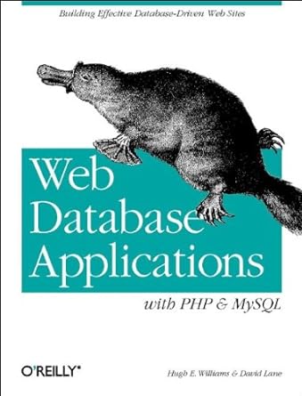 web database applications with php and mysql 1st edition hugh e williams ,david lane 0596000413,