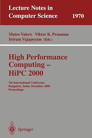 high performance computing hipc 2000 7th international conference bangalore india december 2000 proceedings