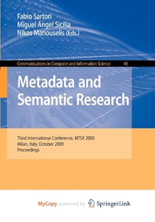 communications in computer and information science 45 metadata and semantic research third international