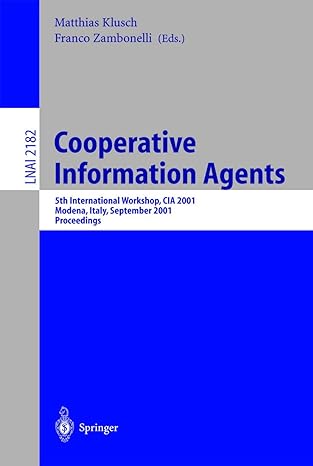cooperative information agents 5th international workshop cia 2001 modena italy september 2001 proceedings