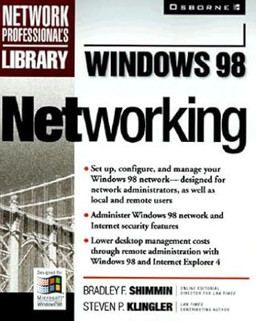 windows 98 networking 1st edition brad shimmin ,steven p klingler 0078825512, 978-0078825514