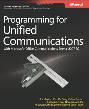 programming for unified communications with microsoft office communications server 2007 r2 1st edition rui