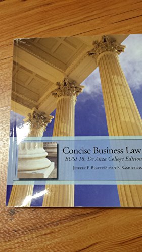 concise business law busi 18 de anza college 1st edition jeffrey f beatty , susan s samuelson 0324835035,