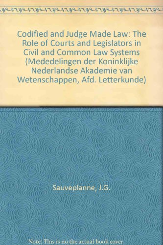 codified and judge made law 1st edition j g sauveplanne 0444855645, 9780444855640