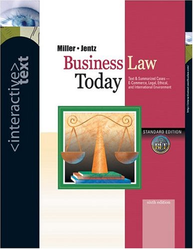 business law today 6th edition roger leroy miller , gaylord a jentz 0324190964, 9780324190960