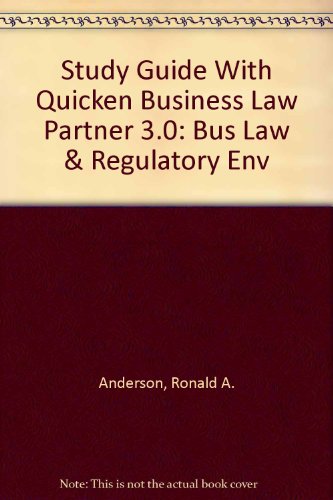 study guide with quicken business law partner 3 13th edition ronald a anderson , ivan fox , david p twomey