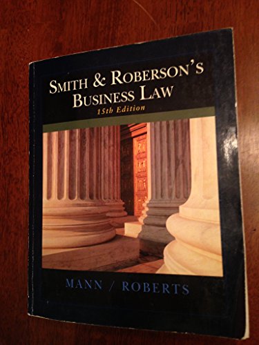 business law 15th edition richard a mann , barry s roberts 1133444547, 9781133444541