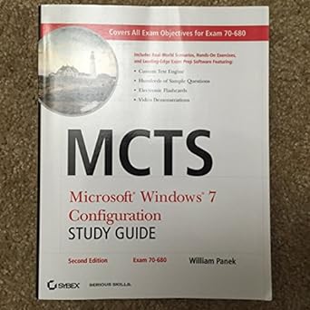 mcts microsoft windows 7 configuration study guide 2nd edition william panek 0470948450, 978-0470948453