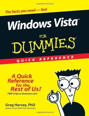 windows vista for dummies quick reference 1st edition greg harvey 0471783269, 978-0471783268