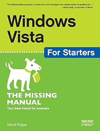 windows vista for starters the missing manual 1st edition david pogue 0596528264, 978-0596528263