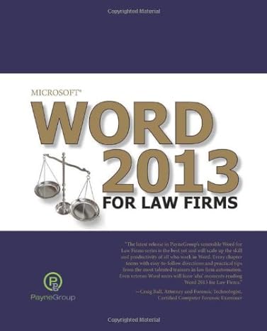 microsoft word 2013 for law firms 1st edition the payne group 1935462881, 978-1935462880