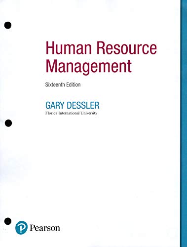 human resource management standalone  version 1st edition gary dessler 013517449x, 9780135174494