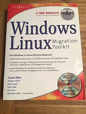 windows to linux migration toolkit your windows to linux extreme makeover 1st edition david allen 1931836396,