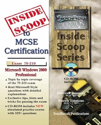 insidescoop to mcse 70 210 windows 2000 professional certification 1st edition deborah timmons ,patrick