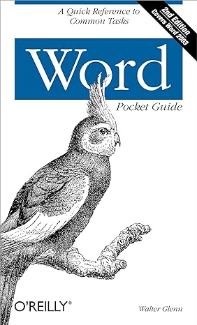 word pocket guide a quick reference to common tasks 2nd edition walter glenn 0596006845, 978-0596006846