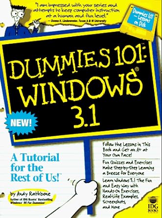dummies 101 windows 3 1 pap/dskt edition andy rathbone 1568846274, 978-1568846279