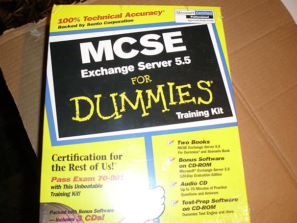 mcse exchange server 5 5 for dummies training kit 1st edition dummies technology press 0764506196,