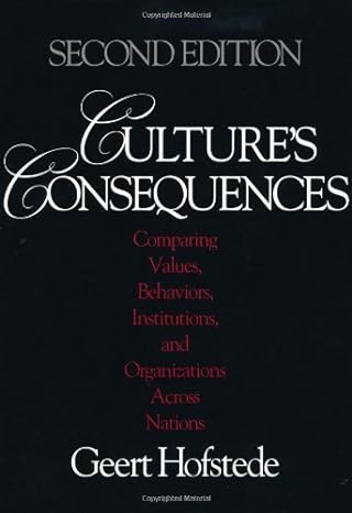cultures consequences comparing values behaviors institutions and organizations across nations 2nd edition