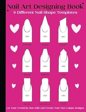 nail art designing book nail art sketchbook with 9 different nail shape templates nail art design book with