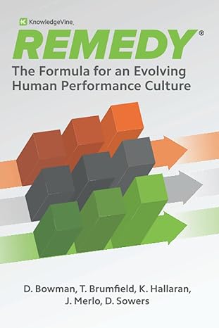 remedy the formula for an evolving human performance culture 1st edition david bowman ,todd brumfield ,james