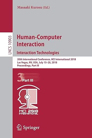 human computer interaction interaction technologies 20th international conference hci international 2018 las