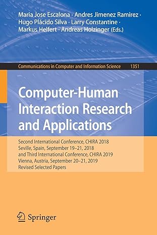 computer human interaction research and applications second international conference chira 2018 seville spain