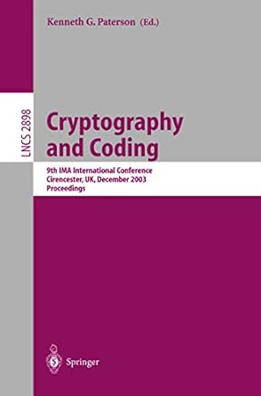 cryptography and coding 9th ima international conference cirencester uk december 2003 proceedings 2003rd