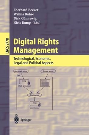 digital rights management technological economic legal and political aspects 2003rd edition eberhard becker