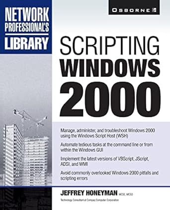 scripting windows 2000 1st edition jeffrey honeyman 007212444x, 978-0072124446
