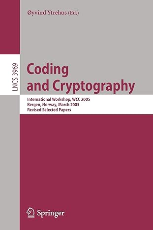 coding and cryptography international workshop wcc 2005 bergen norway march 2005 revised selected papers 2006