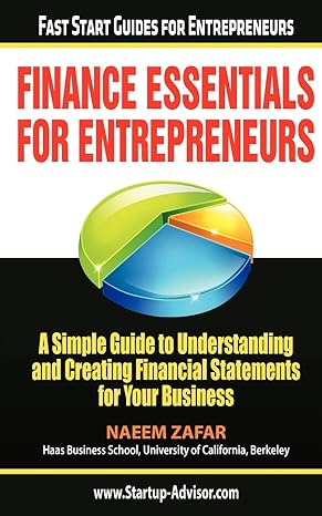 finance essentials for entrepreneurs 1st edition naeem zafar 0982342071, 978-0982342077