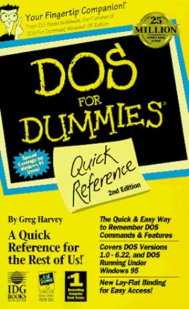 dos for dummies quick reference 2nd edition greg harvey 1568849885, 978-1568849881