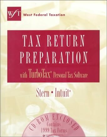 tax return preparation with turbolax personal tax software 1st edition jerrold j stern 0324014708,