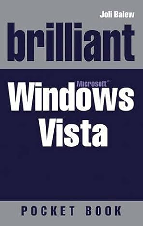brilliant microsoft windows vista pocket book 1st edition jerri l ledford ,rebecca freshour 0132340607,
